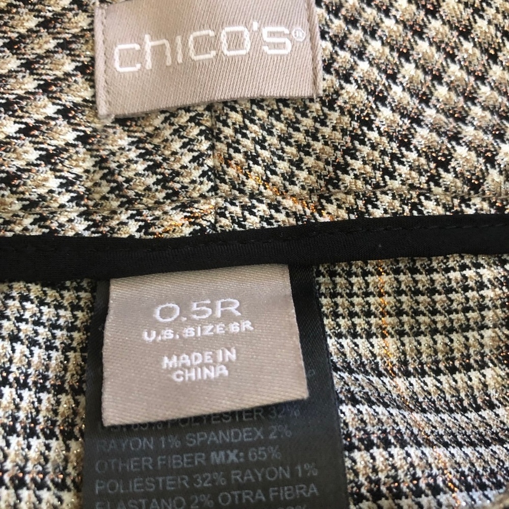 Chico's plaid pants wide leg high rise preppy academia Heritage office-wear sz 6 - Picture 9 of 9